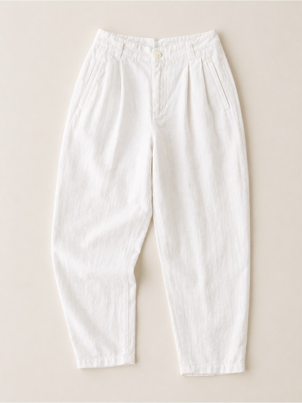Vintage White Linen Blend Trousers Petite 4 Minimal Summer Pants